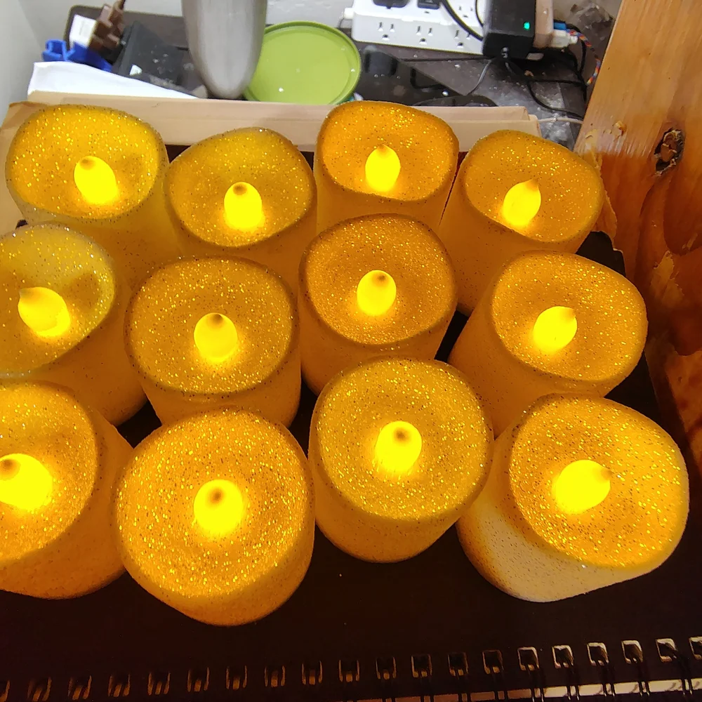 Ashland Glitter LED Candles - Cream - Picture 2 of 2